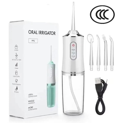 Portable Electric Water Flosser with 4 Nozzles