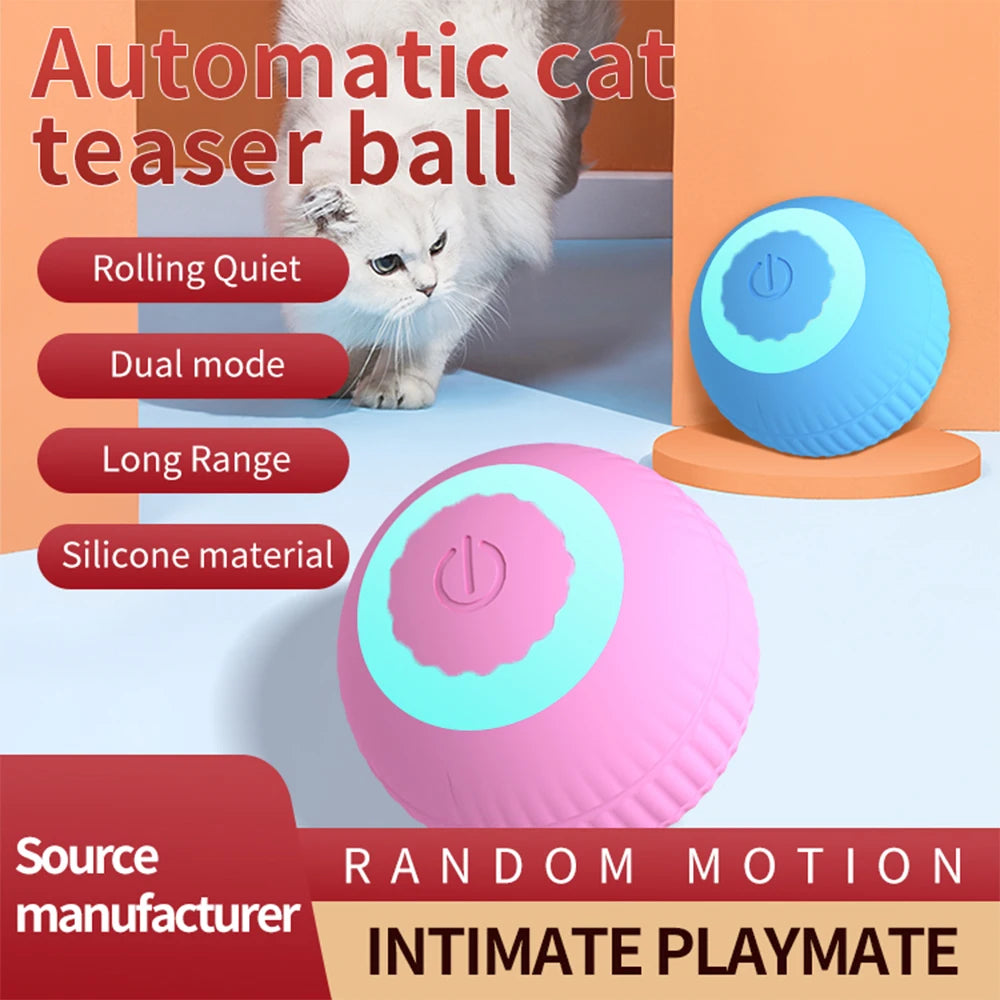 Interactive Rolling Cat Ball Toy with Motion Sensor