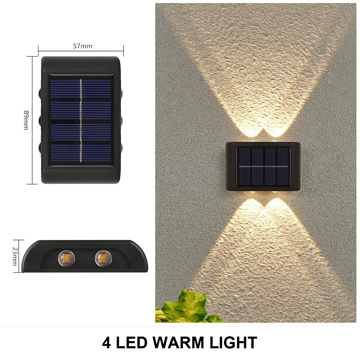 Waterproof Solar Wall Light with Dual Illumination