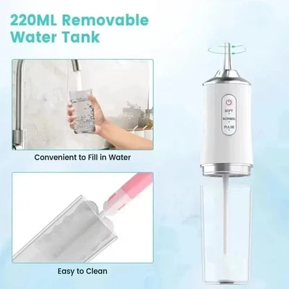 Portable Electric Water Flosser with 4 Nozzles