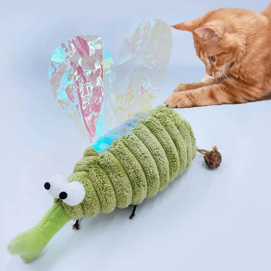 Interactive Catnip Mosquito Plush Toy for Cats