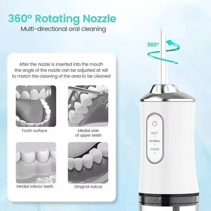 Portable Electric Water Flosser with 4 Nozzles