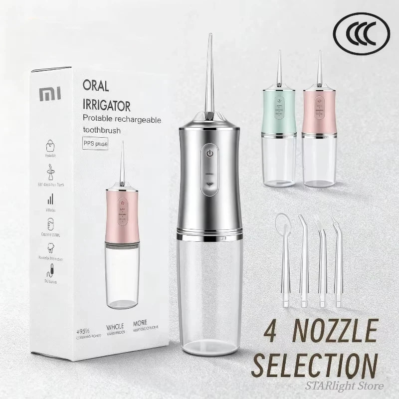 Portable Electric Water Flosser with 4 Nozzles