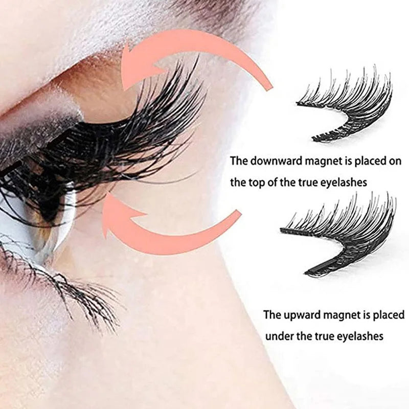 Lightweight 3D Magnetic False Lashes with Applicator