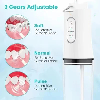 Portable Electric Water Flosser with 4 Nozzles