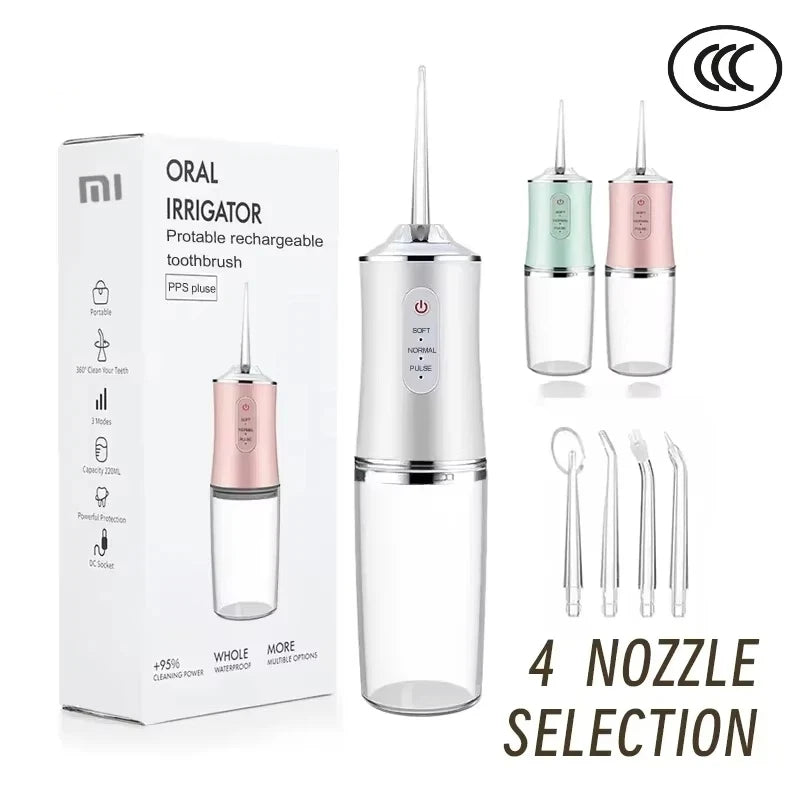 Portable Electric Water Flosser with 4 Nozzles